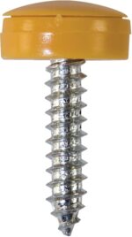 Security Number Plate Fasteners | NP34 | Pack of 100 | Colour Yellow | Size 4.2 x 19 mm
